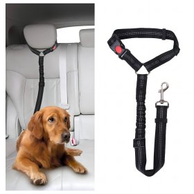 Car mounted dog safety traction belt