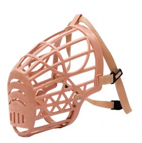 Soft plastic fence muzzle for dogs