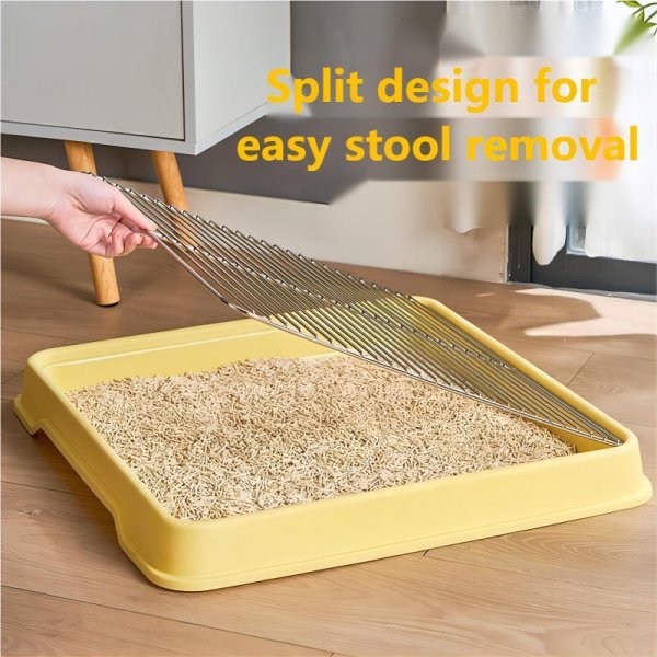 Stainless steel mesh frame pet dog excrement basin dog bedpan