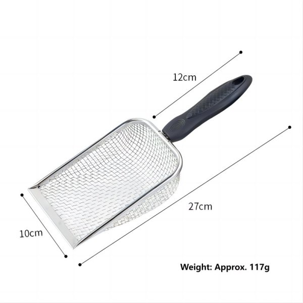Stainless steel cat litter shovel