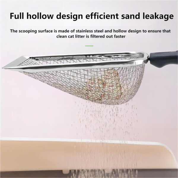 Stainless steel cat litter shovel
