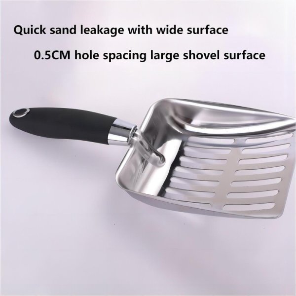 Stainless steel cat litter shovel