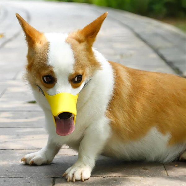 Soft silicone duck shaped dog muzzle