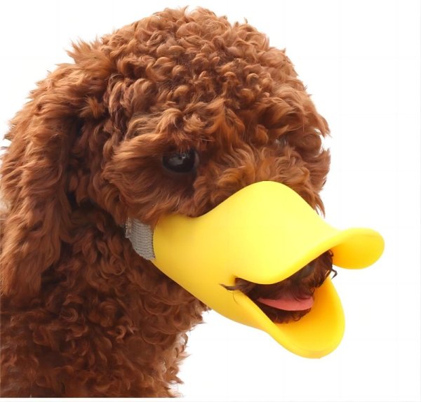 Soft silicone duck shaped dog muzzle