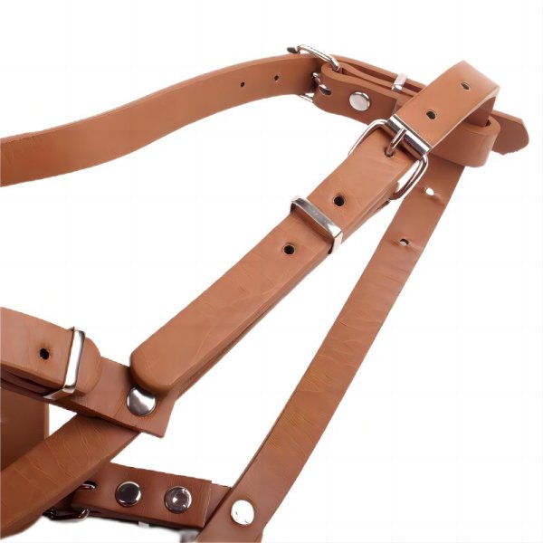 Adjustable leather metal dog muzzle