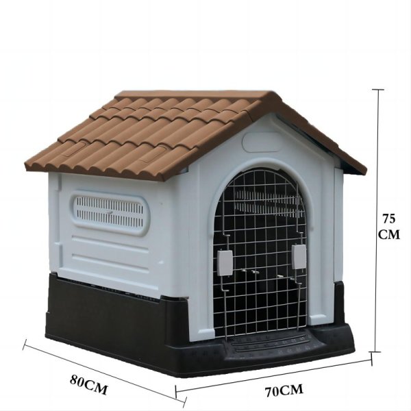 Four seasons universal rainproof outdoor doghouse with iron door