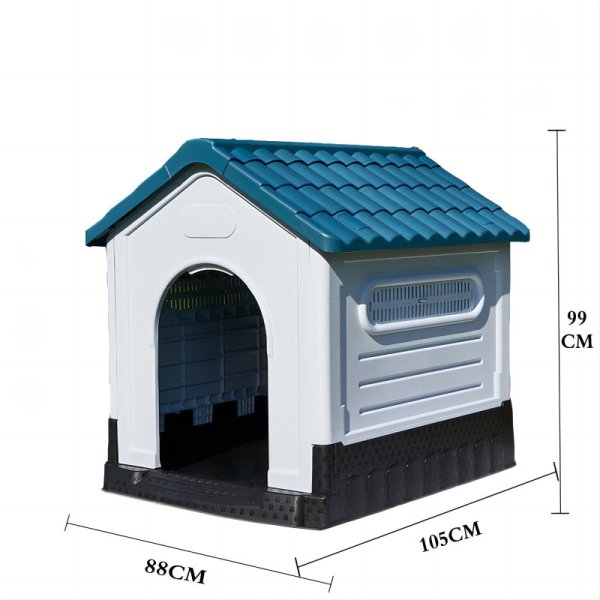 Four seasons universal rainproof outdoor doghouse with iron door