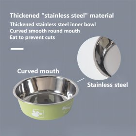 Double layer stainless steel pet food basin