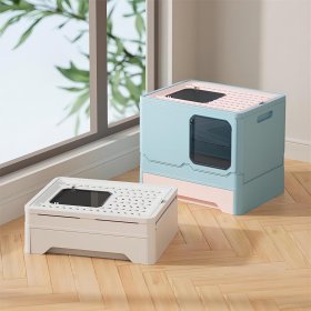 Large foldable cat litter basin
