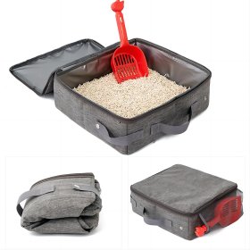 Foldable Oxford cloth portable cat litter basin for outdoor