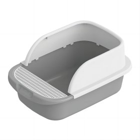 Semi enclosed small cat litter basin