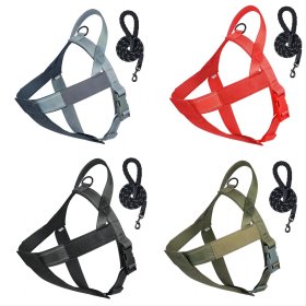 Saddle style large dog chest back reflective dog traction set