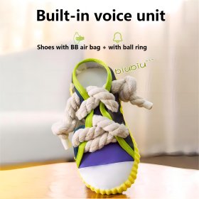 Candy colored striped woven cotton rope slipper toy